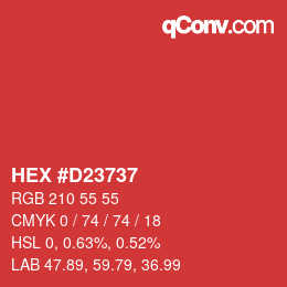 Código de color: HEX #D23737 | qconv.com
