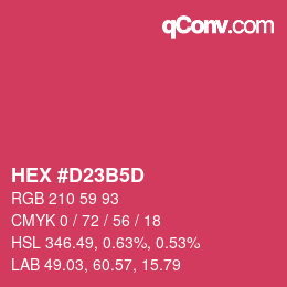Color code: HEX #D23B5D | qconv.com