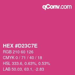 Color code: HEX #D23C7E | qconv.com