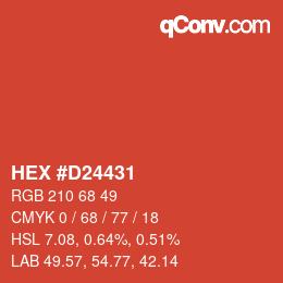 Color code: HEX #D24431 | qconv.com