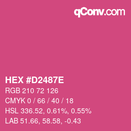 Color code: HEX #D2487E | qconv.com