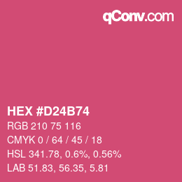カラーコード: HEX #D24B74 | qconv.com