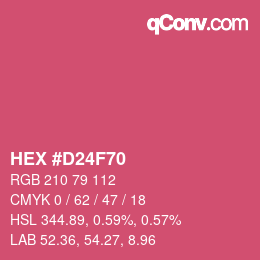 カラーコード: HEX #D24F70 | qconv.com