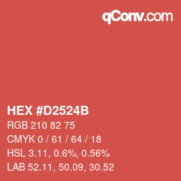 Color code: HEX #D2524B | qconv.com