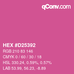 Color code: HEX #D25392 | qconv.com