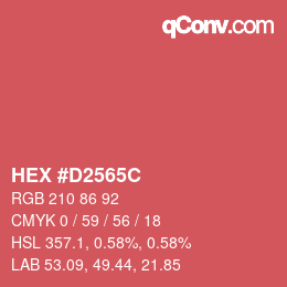Color code: HEX #D2565C | qconv.com