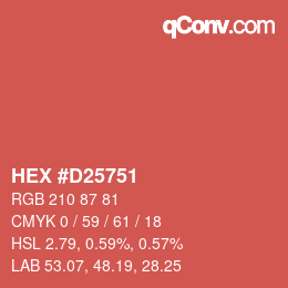 Color code: HEX #D25751 | qconv.com