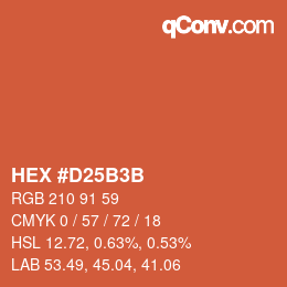 Color code: HEX #D25B3B | qconv.com