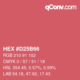 颜色代码: HEX #D25B66 | qconv.com