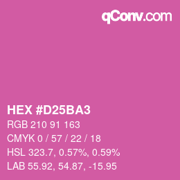 カラーコード: HEX #D25BA3 | qconv.com