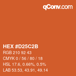 Color code: HEX #D25C2B | qconv.com