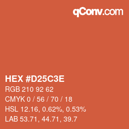 Color code: HEX #D25C3E | qconv.com