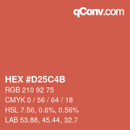 Color code: HEX #D25C4B | qconv.com