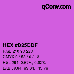 Color code: HEX #D25DDF | qconv.com