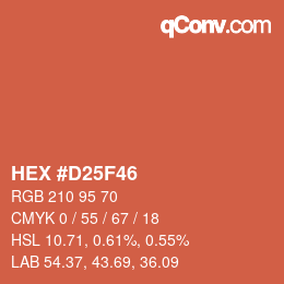 Color code: HEX #D25F46 | qconv.com