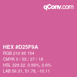 カラーコード: HEX #D25F9A | qconv.com