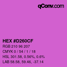 カラーコード: HEX #D260CF | qconv.com