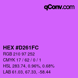 カラーコード: HEX #D261FC | qconv.com