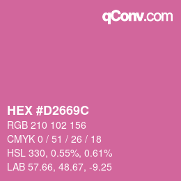 Color code: HEX #D2669C | qconv.com