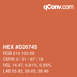 Color code: HEX #D26745 | qconv.com