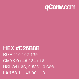 颜色代码: HEX #D26B8B | qconv.com