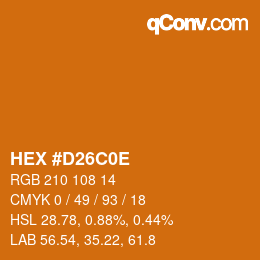 Color code: HEX #D26C0E | qconv.com