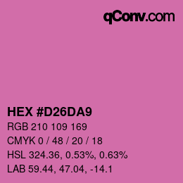 カラーコード: HEX #D26DA9 | qconv.com
