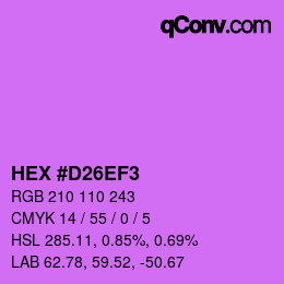颜色代码: HEX #D26EF3 | qconv.com