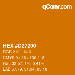 カラーコード: HEX #D27200 | qconv.com
