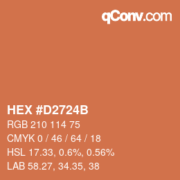Color code: HEX #D2724B | qconv.com