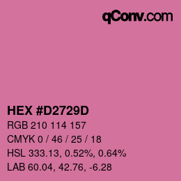 颜色代码: HEX #D2729D | qconv.com