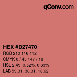 カラーコード: HEX #D27470 | qconv.com