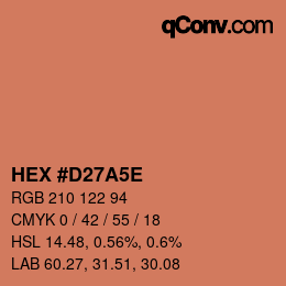 カラーコード: HEX #D27A5E | qconv.com