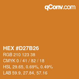 カラーコード: HEX #D27B26 | qconv.com