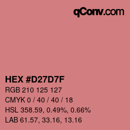 Color code: HEX #D27D7F | qconv.com