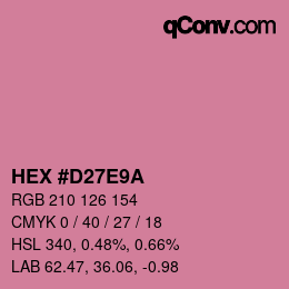 颜色代码: HEX #D27E9A | qconv.com