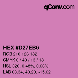 カラーコード: HEX #D27EB6 | qconv.com