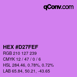 カラーコード: HEX #D27FEF | qconv.com
