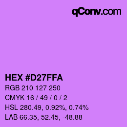 Color code: HEX #D27FFA | qconv.com
