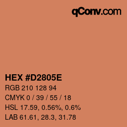 カラーコード: HEX #D2805E | qconv.com