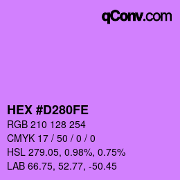 Color code: HEX #D280FE | qconv.com
