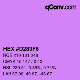 カラーコード: HEX #D283F8 | qconv.com