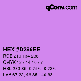 カラーコード: HEX #D286EE | qconv.com