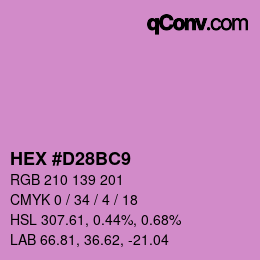 カラーコード: HEX #D28BC9 | qconv.com
