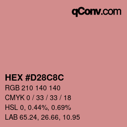 Color code: HEX #D28C8C | qconv.com