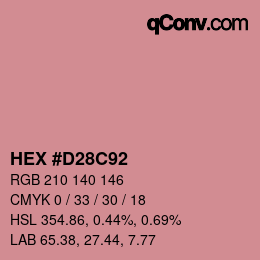 Farbcode: HEX #D28C92 | qconv.com