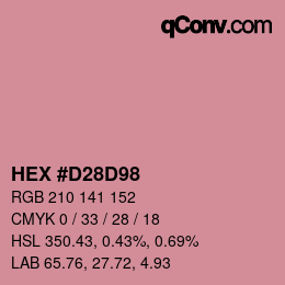 Color code: HEX #D28D98 | qconv.com