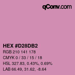 カラーコード: HEX #D28DB2 | qconv.com