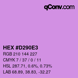 Código de color: HEX #D290E3 | qconv.com