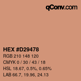 Color code: HEX #D29478 | qconv.com